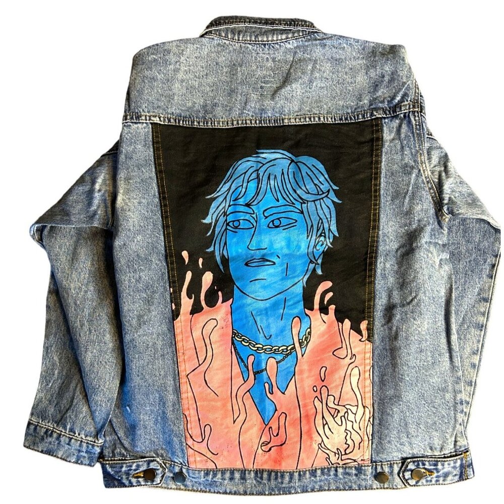 Cage The Elephant Denim Jacket Blue Graphic Art Size Large - Picture 6 of 10